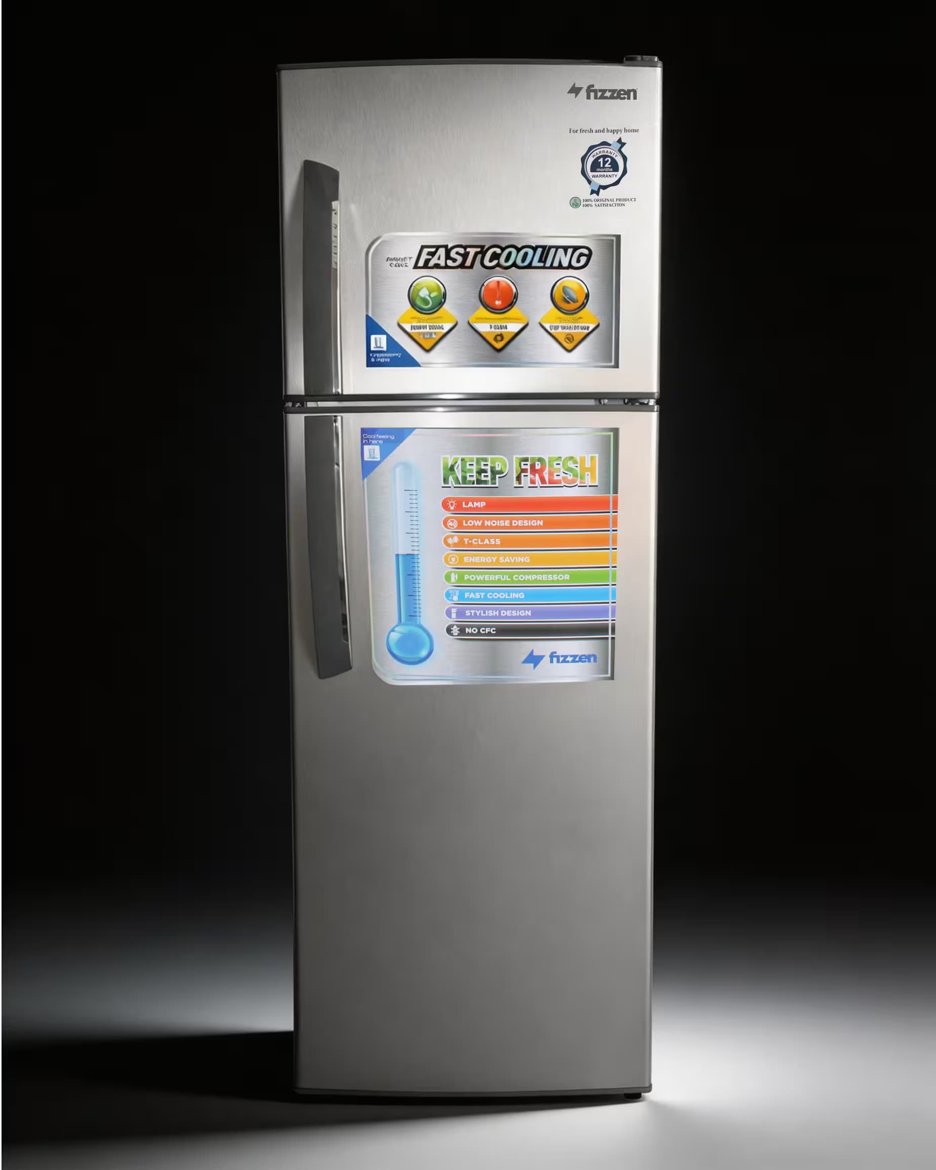 Refrigerador com congelador e descongelamento de 315 litros