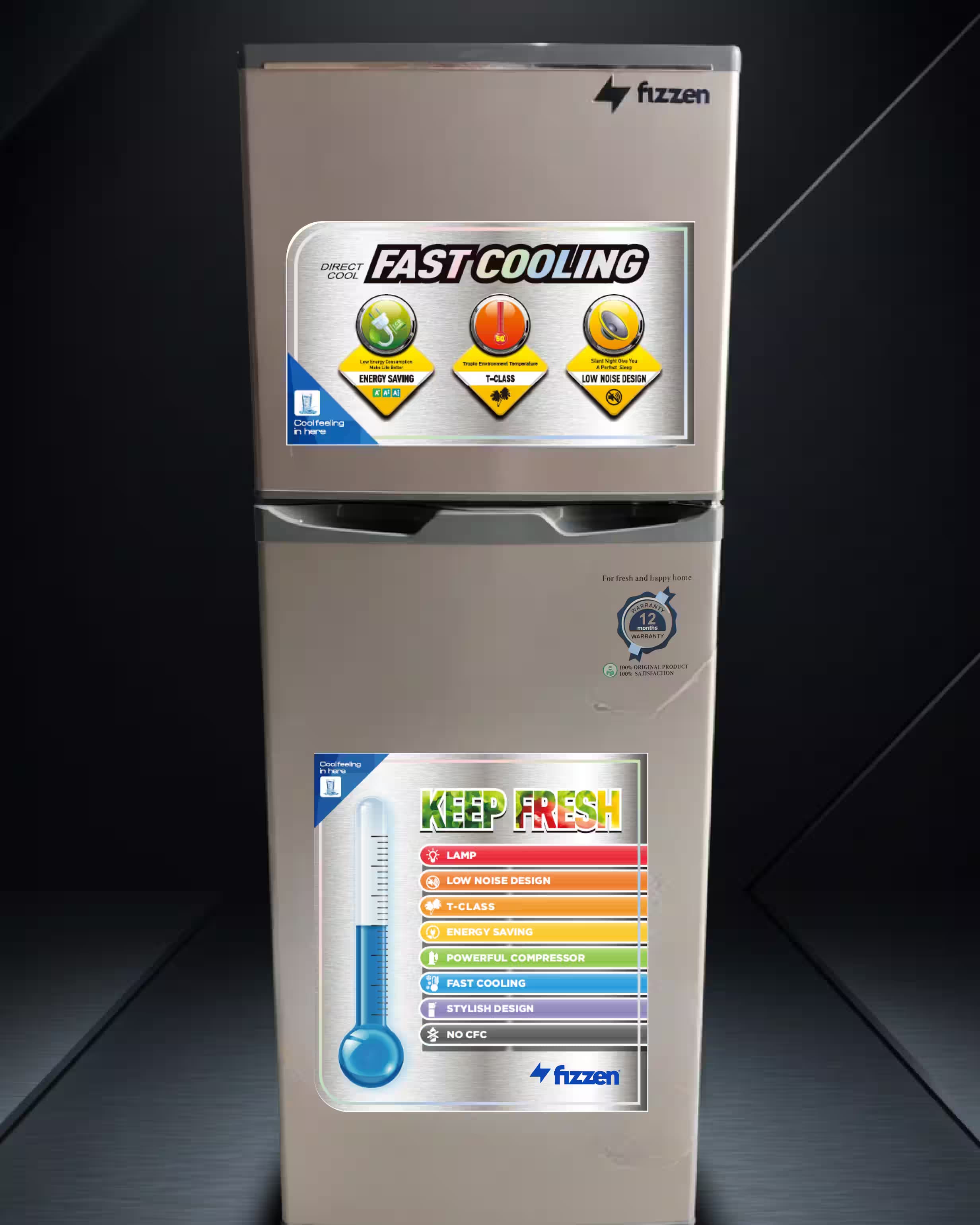 Refrigerador com freezer superior de 180 litros e função de descongelamento